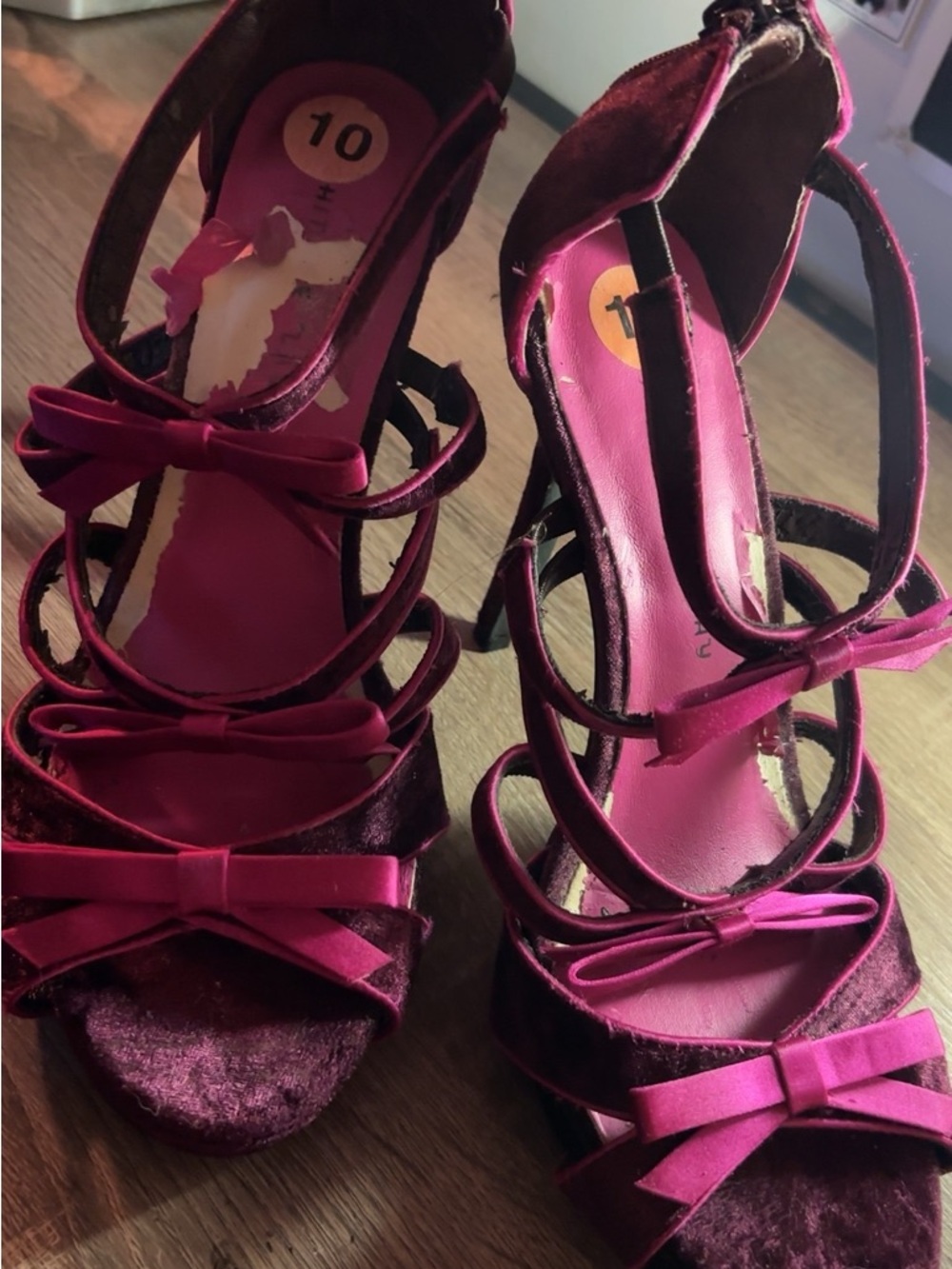 & Other Stories Fuchsia Strappy Bow Heels